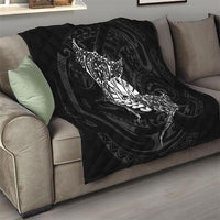 French Polynesia Manta Ray Tattoo Quilt Tahiti Hahalua Turtle Shark Black Color LT14 - Polynesian Pride