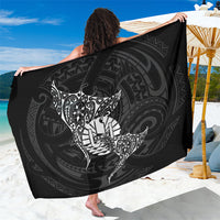 French Polynesia Manta Ray Tattoo Sarong Tahiti Hahalua Turtle Shark Black Color LT14 One Size 44 x 66 inches Black - Polynesian Pride