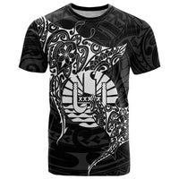 French Polynesia Manta Ray Tattoo T Shirt Tahiti Hahalua Turtle Shark Black Color LT14 Black - Polynesian Pride