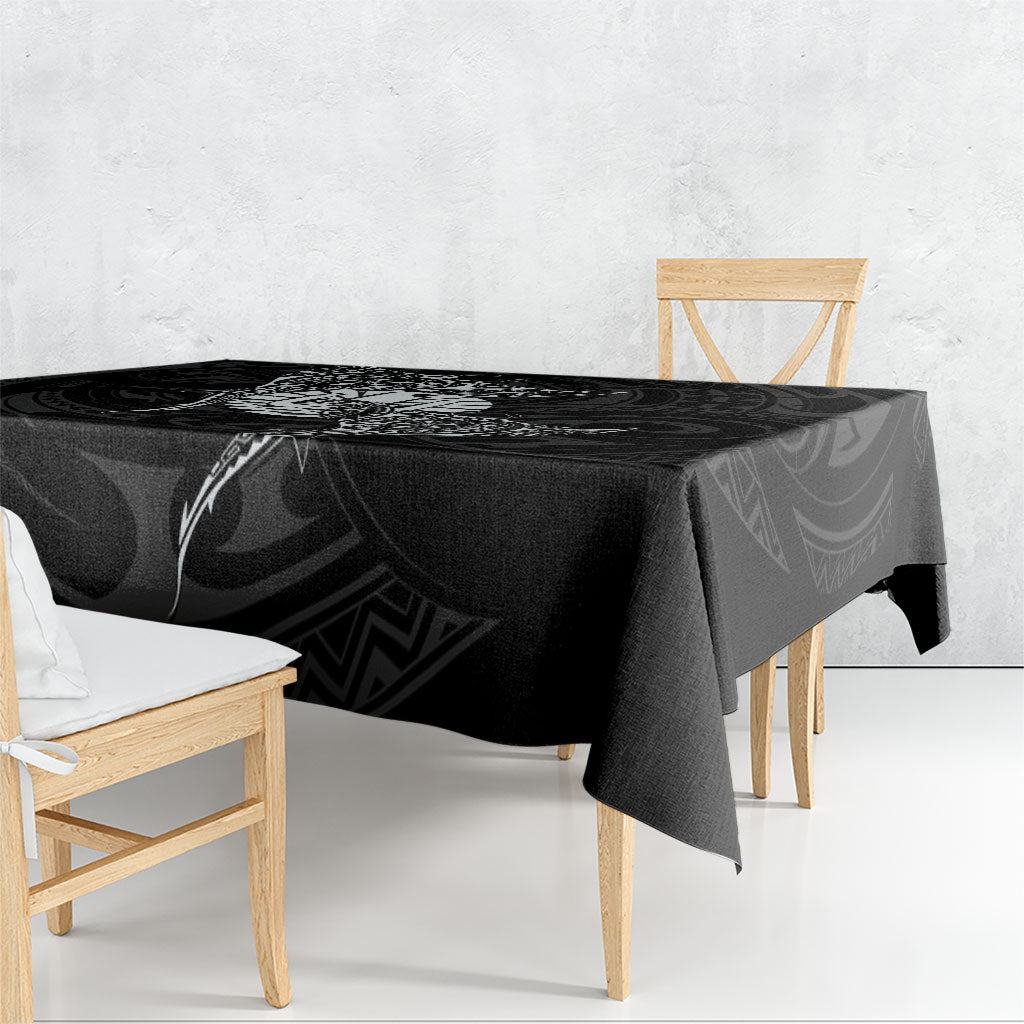 French Polynesia Manta Ray Tattoo Tablecloth Tahiti Hahalua Turtle Shark Black Color LT14 - Polynesian Pride