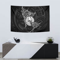 French Polynesia Manta Ray Tattoo Tapestry Tahiti Hahalua Turtle Shark Black Color LT14 - Polynesian Pride