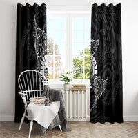 French Polynesia Manta Ray Tattoo Window Curtain Tahiti Hahalua Turtle Shark Black Color LT14 - Polynesian Pride