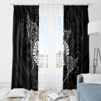 French Polynesia Manta Ray Tattoo Window Curtain Tahiti Hahalua Turtle Shark Black Color LT14 - Polynesian Pride