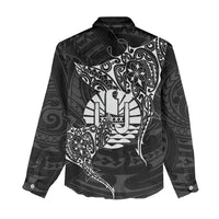 French Polynesia Manta Ray Tattoo Women Casual Shirt Tahiti Hahalua Turtle Shark Black Color