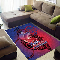 Guam Blue Marlin Fishing Area Rug Guahan Fish Hook Tattoo LT14 - Polynesian Pride