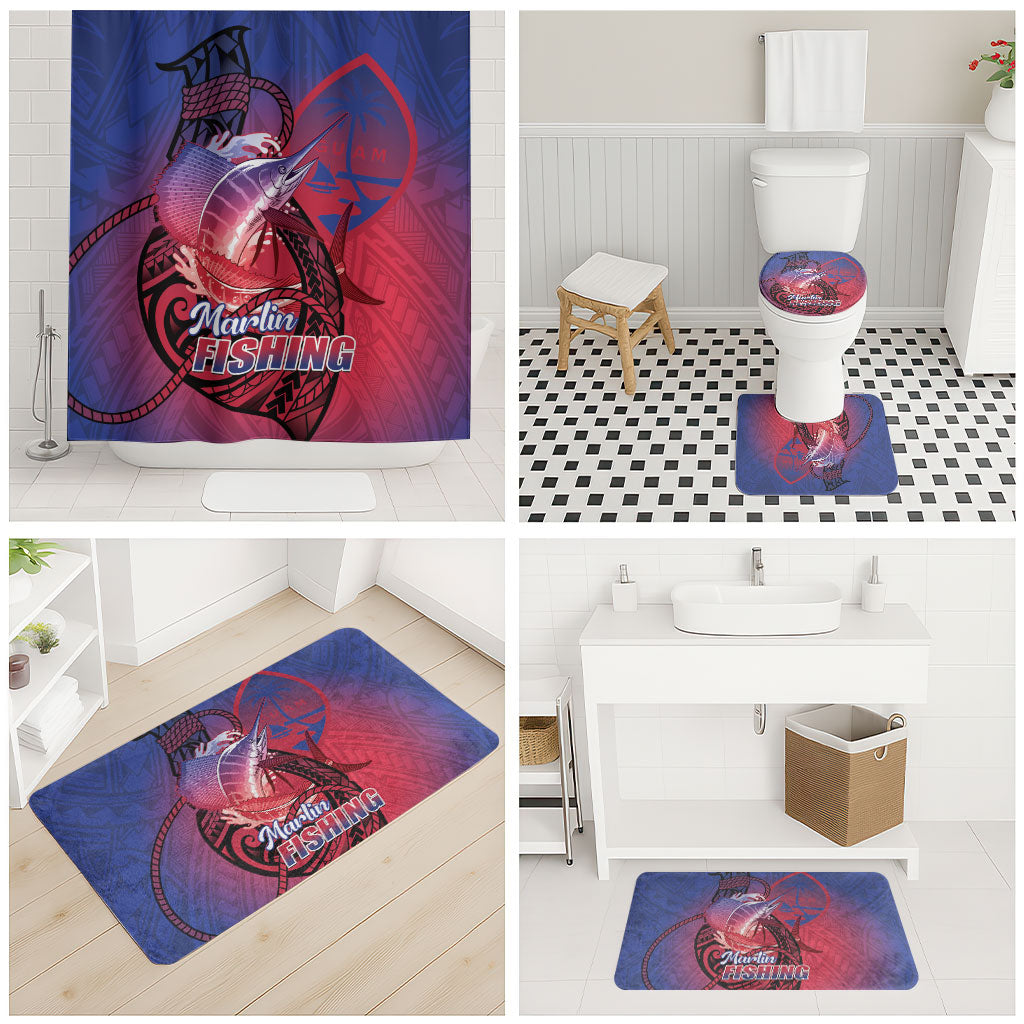Guam Blue Marlin Fishing Bathroom Set Guahan Fish Hook Tattoo