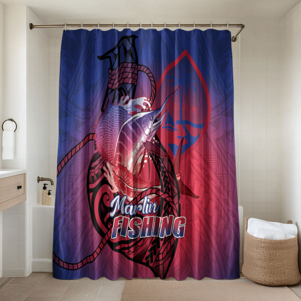 Guam Blue Marlin Fishing Bathroom Set Guahan Fish Hook Tattoo