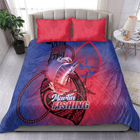 Guam Blue Marlin Fishing Bedding Set Guahan Fish Hook Tattoo