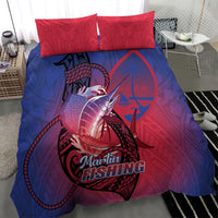 Guam Blue Marlin Fishing Bedding Set Guahan Fish Hook Tattoo