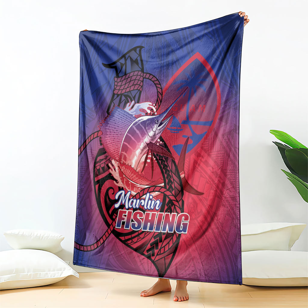 Guam Blue Marlin Fishing Blanket Guahan Fish Hook Tattoo LT14 - Polynesian Pride