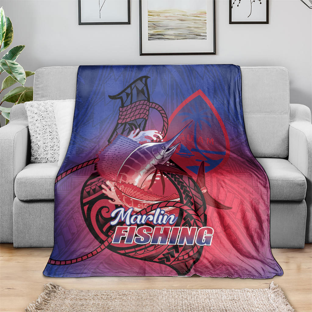 Guam Blue Marlin Fishing Blanket Guahan Fish Hook Tattoo LT14 - Polynesian Pride