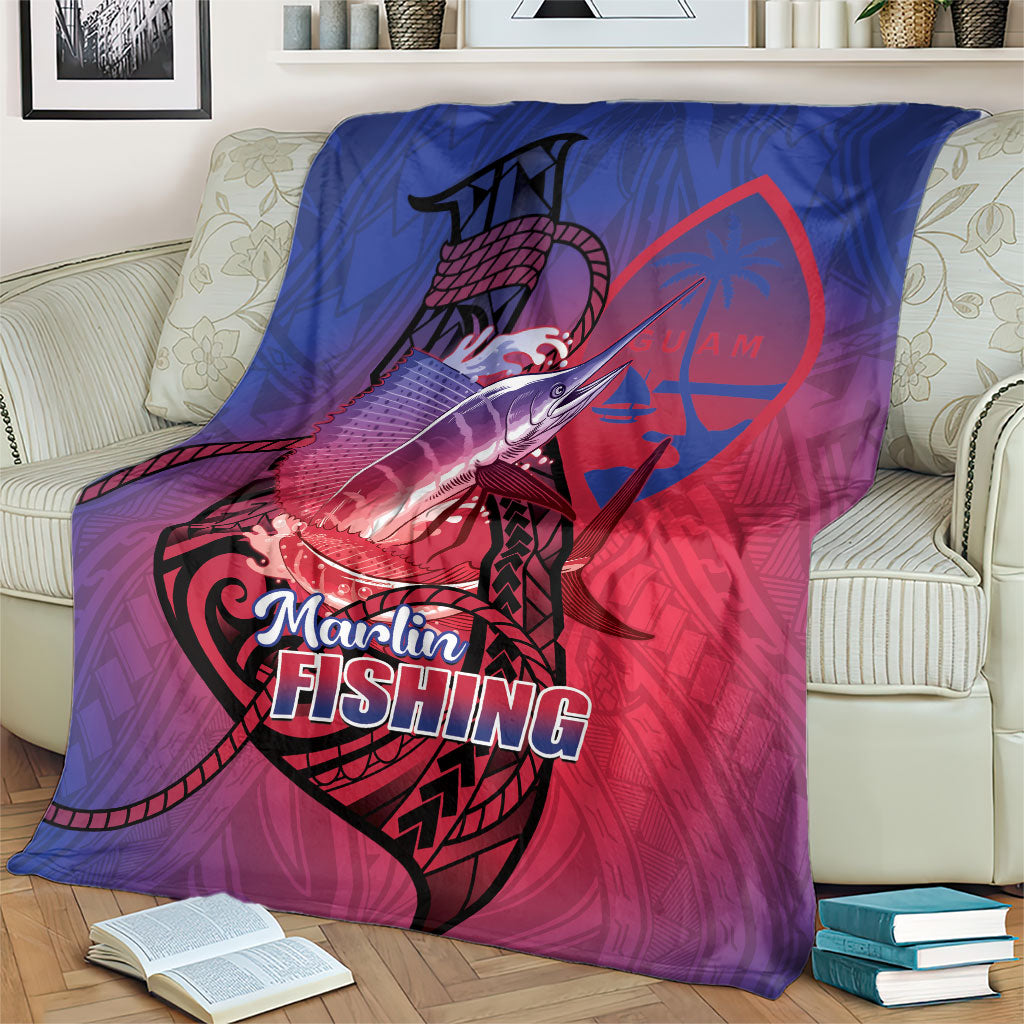 Guam Blue Marlin Fishing Blanket Guahan Fish Hook Tattoo LT14 - Polynesian Pride