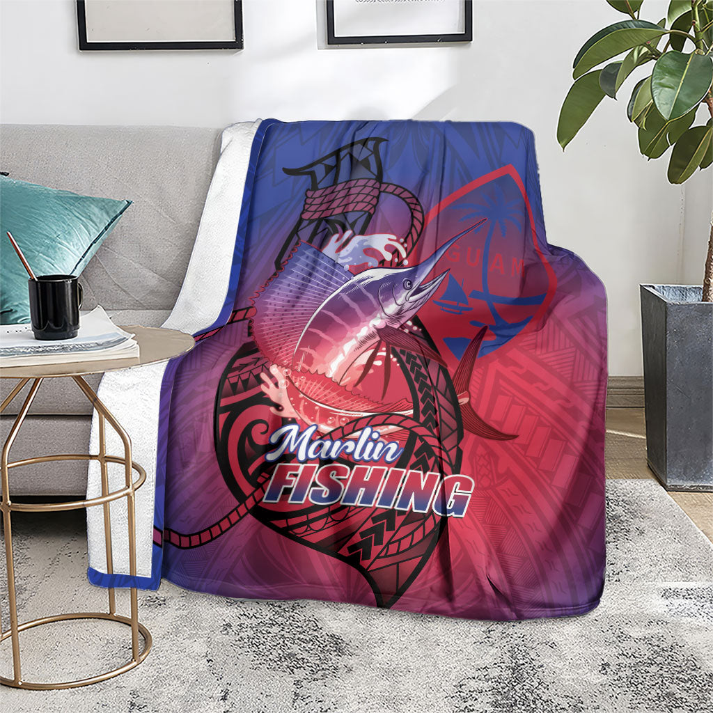 Guam Blue Marlin Fishing Blanket Guahan Fish Hook Tattoo LT14 - Polynesian Pride