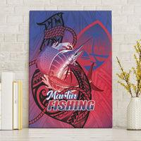 Guam Blue Marlin Fishing Canvas Wall Art Guahan Fish Hook Tattoo LT14 Without Frame Blue - Polynesian Pride