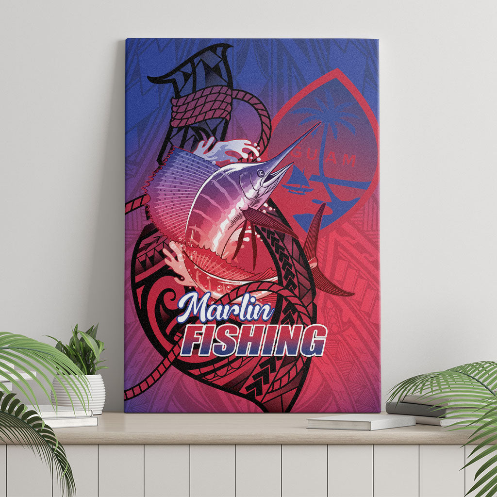 Guam Blue Marlin Fishing Canvas Wall Art Guahan Fish Hook Tattoo LT14 - Polynesian Pride