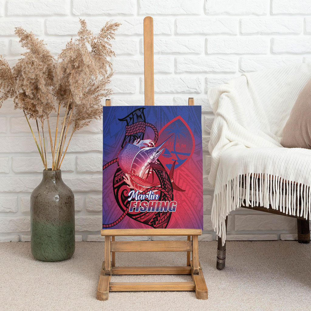 Guam Blue Marlin Fishing Canvas Wall Art Guahan Fish Hook Tattoo LT14 - Polynesian Pride