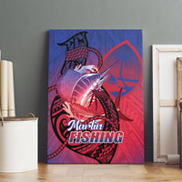 Guam Blue Marlin Fishing Canvas Wall Art Guahan Fish Hook Tattoo LT14 - Polynesian Pride