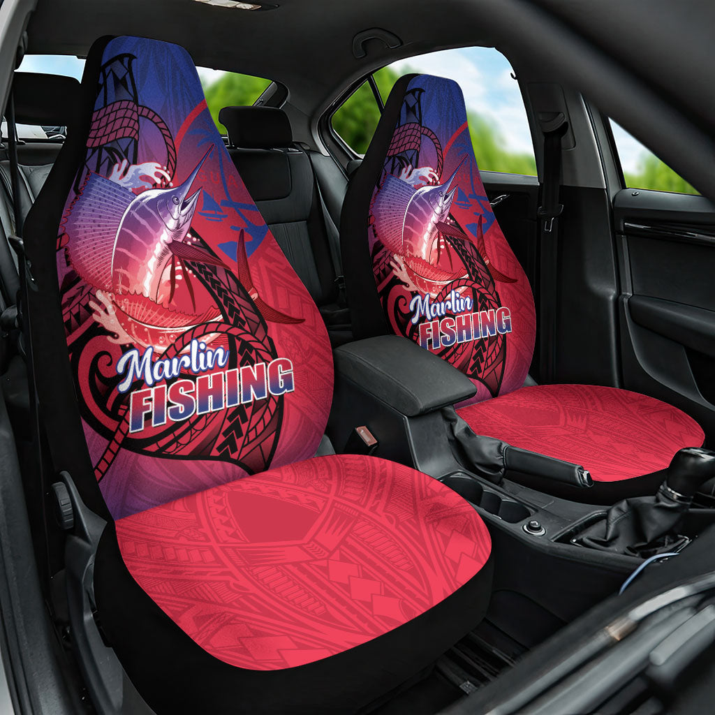 Guam Blue Marlin Fishing Car Seat Cover Guahan Fish Hook Tattoo