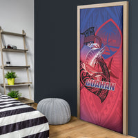Guam Blue Marlin Fishing Door Cover Guahan Fish Hook Tattoo