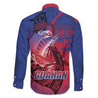 Guam Blue Marlin Fishing Family Matching Mermaid Dress and Hawaiian Shirt Guahan Fish Hook Tattoo