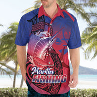 Guam Blue Marlin Fishing Hawaiian Shirt Guahan Fish Hook Tattoo LT14 - Polynesian Pride