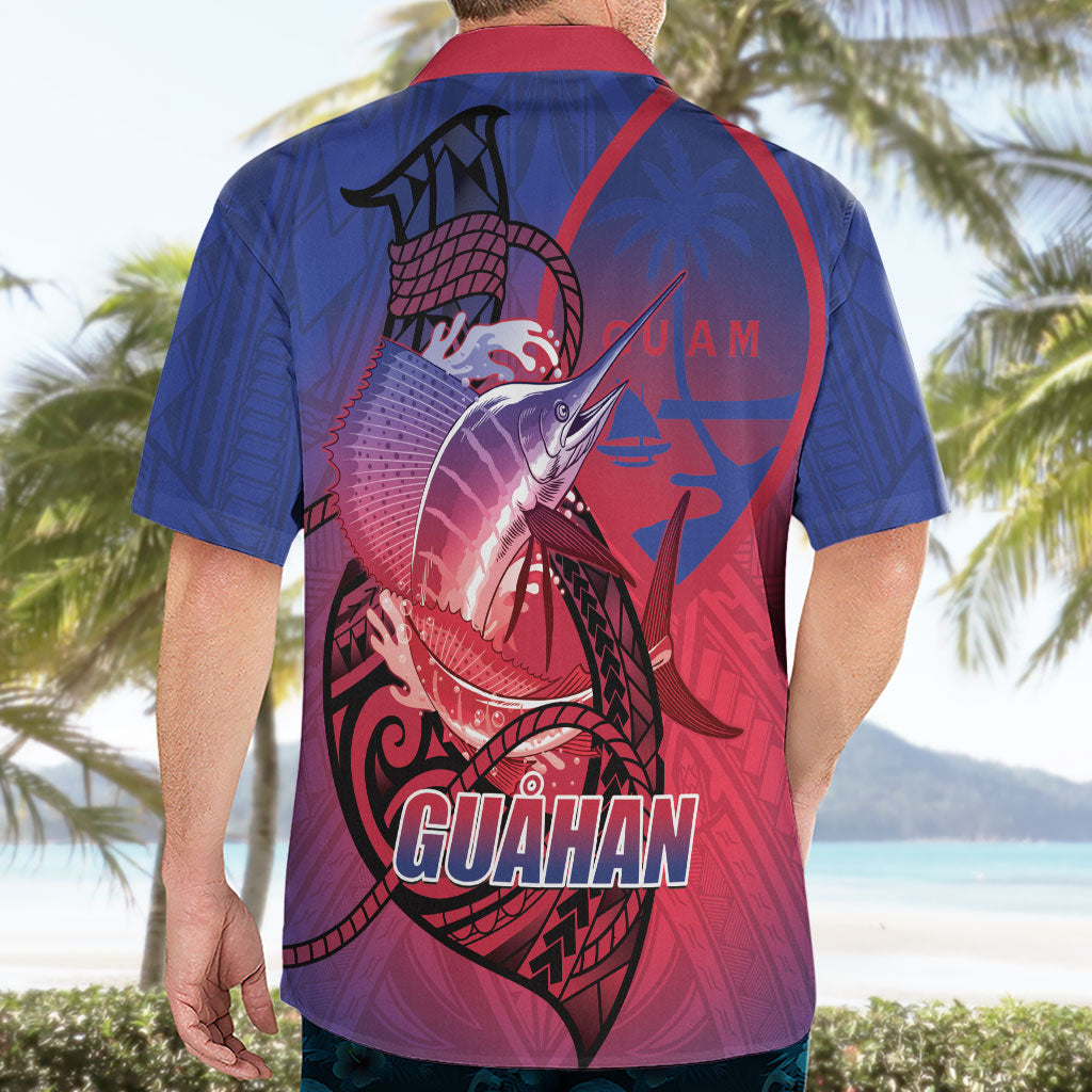 Guam Blue Marlin Fishing Hawaiian Shirt Guahan Fish Hook Tattoo LT14 - Polynesian Pride