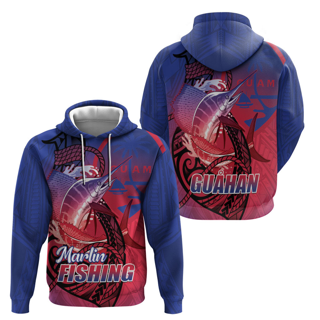 Guam Blue Marlin Fishing Hoodie Guahan Fish Hook Tattoo LT14 - Polynesian Pride