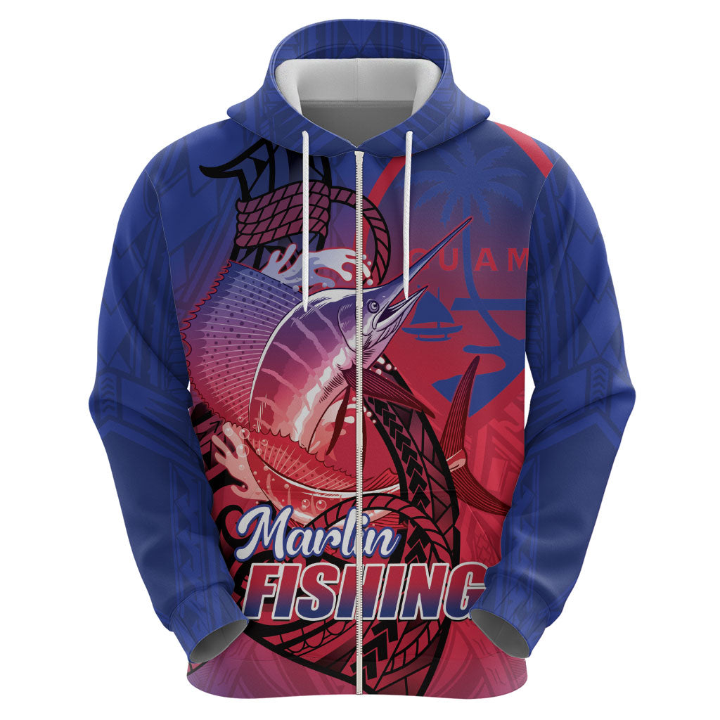 Guam Blue Marlin Fishing Hoodie Guahan Fish Hook Tattoo LT14 - Polynesian Pride