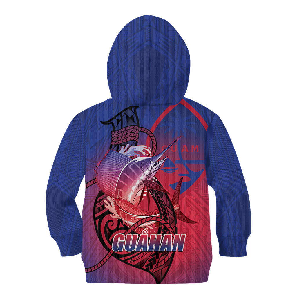 Guam Blue Marlin Fishing Kid Hoodie Guahan Fish Hook Tattoo LT14 - Polynesian Pride