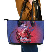 Guam Blue Marlin Fishing Leather Tote Bag Guahan Fish Hook Tattoo LT14 - Polynesian Pride