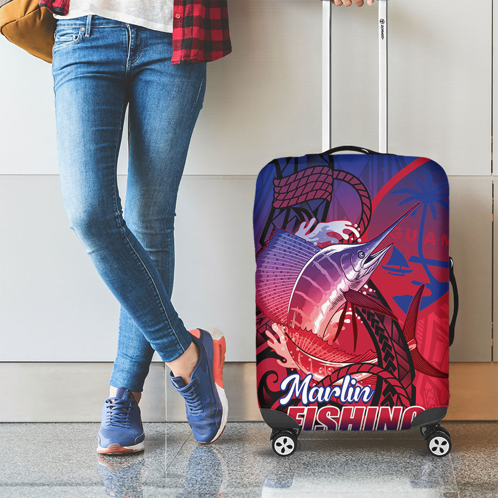 Guam Blue Marlin Fishing Luggage Cover Guahan Fish Hook Tattoo LT14 - Polynesian Pride