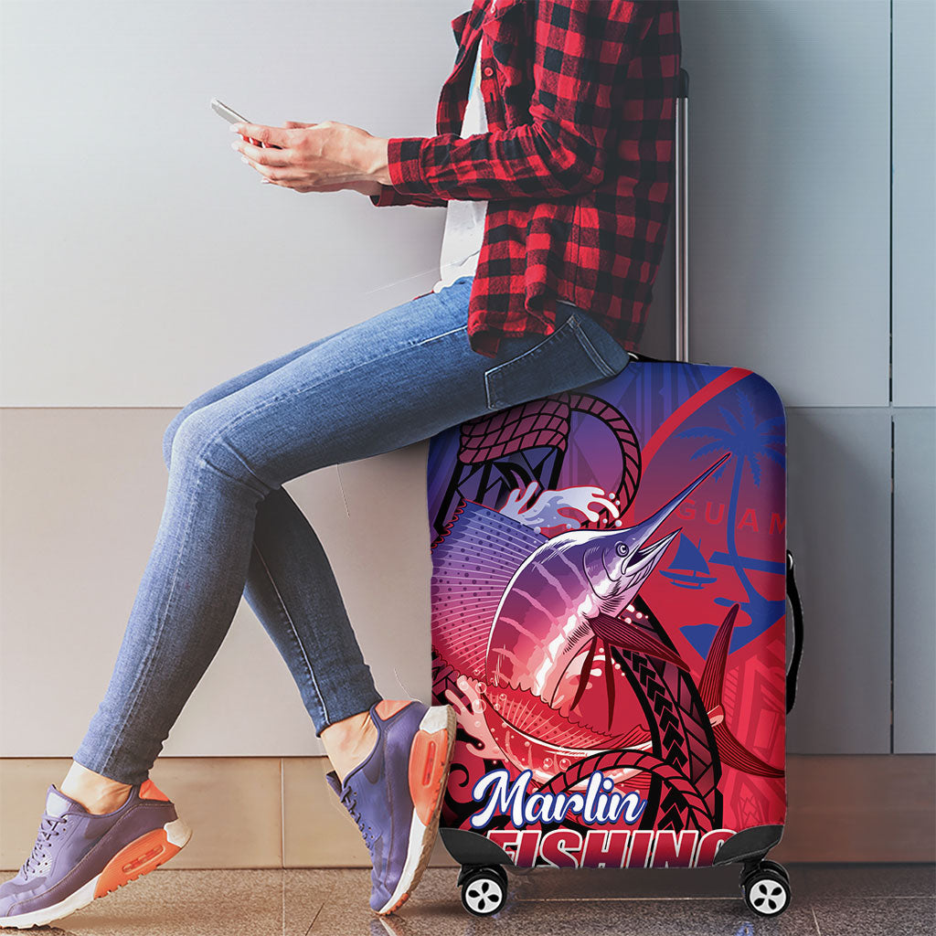 Guam Blue Marlin Fishing Luggage Cover Guahan Fish Hook Tattoo LT14 - Polynesian Pride