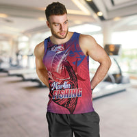 Guam Blue Marlin Fishing Men Tank Top Guahan Fish Hook Tattoo LT14 Blue - Polynesian Pride