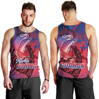 Guam Blue Marlin Fishing Men Tank Top Guahan Fish Hook Tattoo LT14 - Polynesian Pride