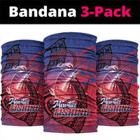 Guam Blue Marlin Fishing Neck Gaiter Guahan Fish Hook Tattoo LT14 package One Size: 25*50cm Blue - Polynesian Pride