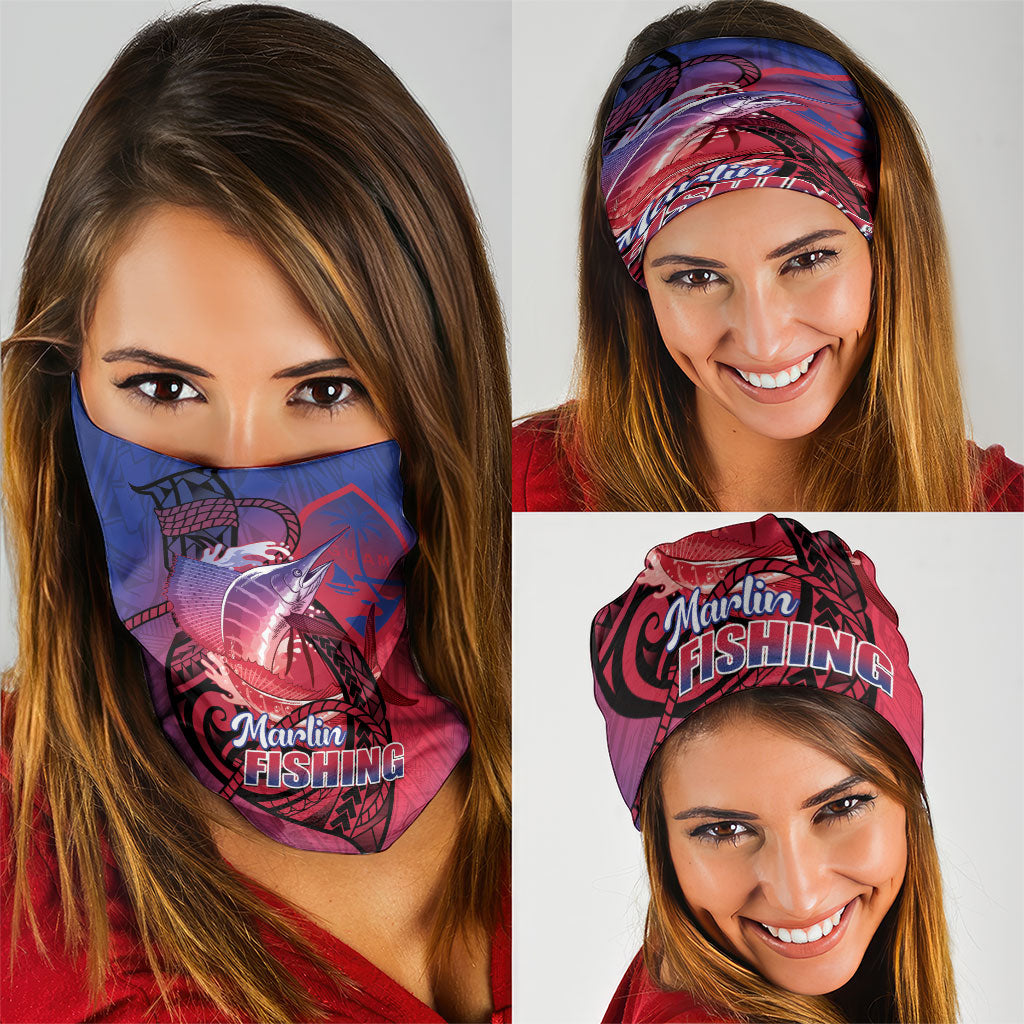 Guam Blue Marlin Fishing Neck Gaiter Guahan Fish Hook Tattoo LT14 - Polynesian Pride