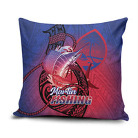 Guam Blue Marlin Fishing Pillow Cover Guahan Fish Hook Tattoo LT14 Blue - Polynesian Pride