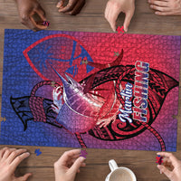 Guam Blue Marlin Fishing Puzzle Guahan Fish Hook Tattoo LT14 - Polynesian Pride