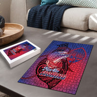 Guam Blue Marlin Fishing Puzzle Guahan Fish Hook Tattoo LT14 - Polynesian Pride