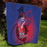 Guam Blue Marlin Fishing Quilt Guahan Fish Hook Tattoo