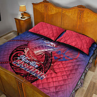 Guam Blue Marlin Fishing Quilt Bed Set Guahan Fish Hook Tattoo LT14 - Polynesian Pride