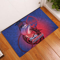 Guam Blue Marlin Fishing Rubber Doormat Guahan Fish Hook Tattoo LT14 - Polynesian Pride