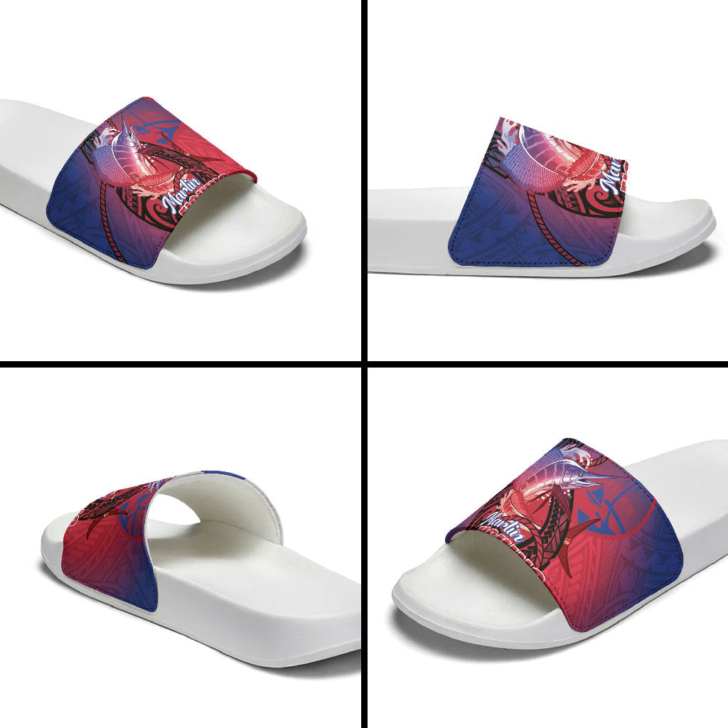 Guam Blue Marlin Fishing Slide Sandals Guahan Fish Hook Tattoo LT14 - Polynesian Pride