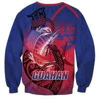 Guam Blue Marlin Fishing Sweatshirt Guahan Fish Hook Tattoo LT14 - Polynesian Pride