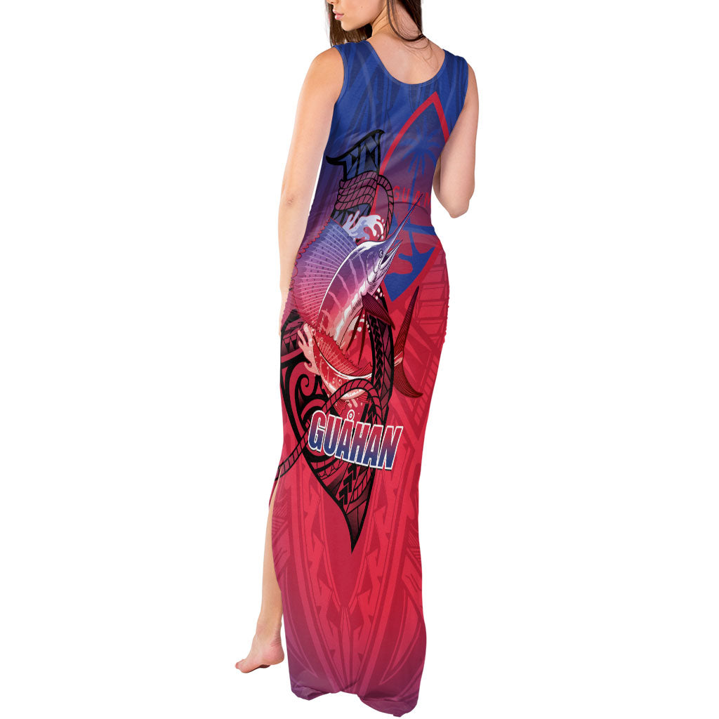 Guam Blue Marlin Fishing Tank Maxi Dress Guahan Fish Hook Tattoo LT14 - Polynesian Pride