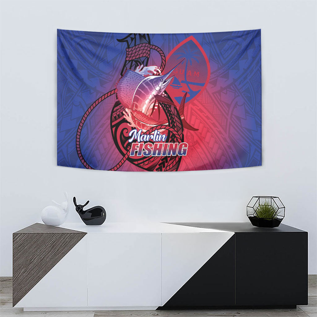 Guam Blue Marlin Fishing Tapestry Guahan Fish Hook Tattoo LT14 - Polynesian Pride