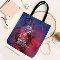 Guam Blue Marlin Fishing Tote Bag Guahan Fish Hook Tattoo LT14 Black Strap One Size Blue - Polynesian Pride