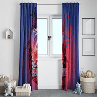 Guam Blue Marlin Fishing Window Curtain Guahan Fish Hook Tattoo LT14 - Polynesian Pride