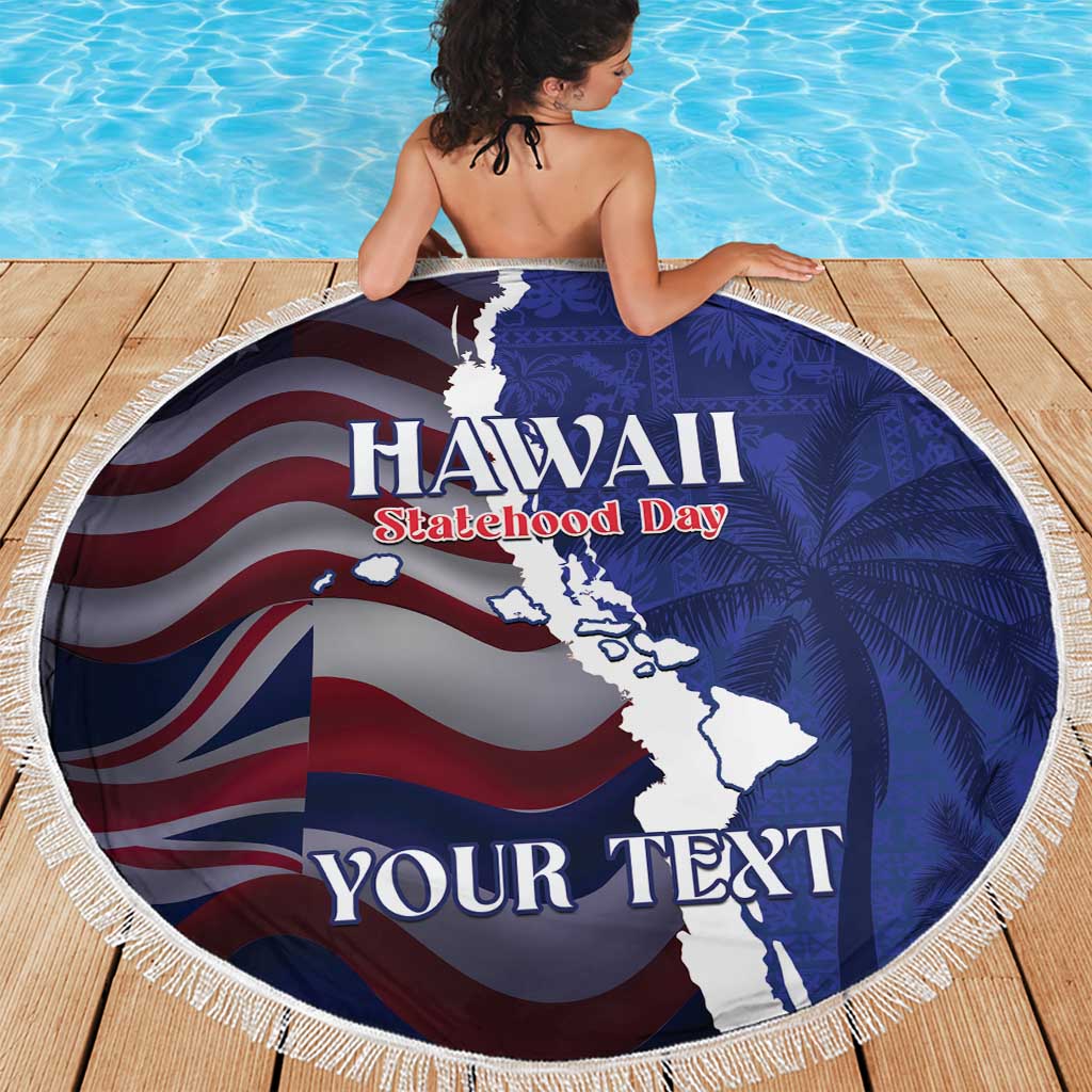 Personalized Hawaii Statehood Day Beach Blanket 66th Anniversary LT14 - Polynesian Pride