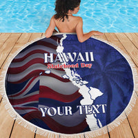 Personalized Hawaii Statehood Day Beach Blanket 66th Anniversary LT14 - Polynesian Pride